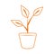 Potted plant interior decoration line color style icon