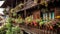 Potted plants adorn rustic French cottage balcony generated by AI