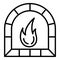 Potter oven icon, outline style