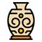 Pottery amphora icon color outline vector