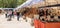 Pottery and ceramics stalls in a plaza in Zamora visited by buyers and tourists.