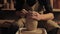 Pottery class male hands molding vase workshop