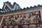 The pottery crest on the roof of Chinese taoist temple.