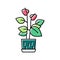 pottery flower house plant color icon vector illustration