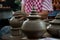 Pottery handicraft in thailand