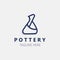 Pottery logo design handmade, creative traditional mug craft sign concept inspiration nature workshop