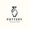Pottery logo design handmade, creative traditional mug craft sign concept inspiration nature workshop