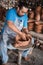 Pottery maker creating a beautiful ceramic