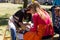 Pottery master class on a street festival