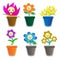 Pottery Plant PotCute flowers sticker in pot