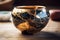 Pottery repaired with the kintsugi art form using lacquer and gold