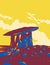 Poulnabrone Dolmen in Burren National Park County Clare Ireland WPA Art Deco Poster