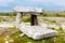 Poulnabrone Dolmen in Ireland, Uk. in Burren, county Clare. Period of the Neolithic with spectacular landscape. Exposed