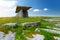 Poulnabrone dolmen, a portal tomb, popular tourist attraction located in the Burren, County Clare, Ireland