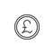 Pound coin outline icon