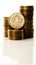 Pound GBP coin and gold money isolated