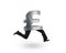 Pound money symbol with human legs running