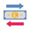 Pound money transfer - Flat color image.
