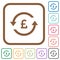 Pound pay back simple icons