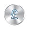 Pound silver sign. Isolated currency icon.