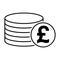 Pound stack coin, flat icon money design, cash sign vector illustration