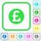 Pound sticker vivid colored flat icons icons