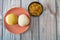 Pounded Yam and Garri Eba served with Egusi Soup ready to eat