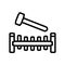 pounding bench line icon vector illustration