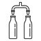 Pour milk factory line icon, outline style