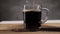 Pour milk into a freshly brewed cup of coffee - slow motion shot