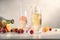 Poured sparkling juice like orange, apple, grapes vitamin fruits, product shot AI Generated