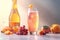 Poured sparkling juice like orange, apple, grapes vitamin fruits, product shot AI Generated