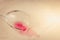 Poured wine glass on marble background/poured red wine glass on marble background. Top view and copyspace