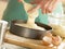 Pouring Cake Mixture Into Baking Tin