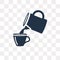 Pouring Coffe vector icon isolated on transparent background, Po
