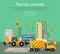 Pouring Concrete Conceptual Flat Vector Web Banner