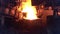 Pouring of liquid metal from open-hearth furnace