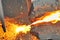 Pouring molten steel