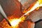 Pouring molten steel