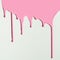 Pouring pink paint on white. Creative pattern with copy space