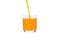 Pouring squeezed orange juice into a glass On a white background
