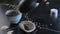 Pouring tea into a bowl. Chinese tea ceremony. Ceramic kettle. Close-up.