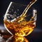 Pouring whisky into a glass. Generative AI