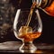 Pouring whisky into a glass. Generative AI