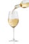 Pouring white wine into a glass