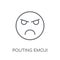 Pouting emoji linear icon. Modern outline Pouting emoji logo con