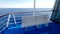 POV of the Deck in the back of Cruise Ship at the Aegean Sea, Greece.