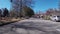 Pov driving view of historic homes and buildings downtown Augusta Georgia