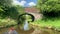 POV footage travelling along the Shropshire Union canal waterway on a narrowboat, or barge