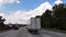 POV FPV driving on interstate 285 in Atlanta Georgia - passing semi trucks